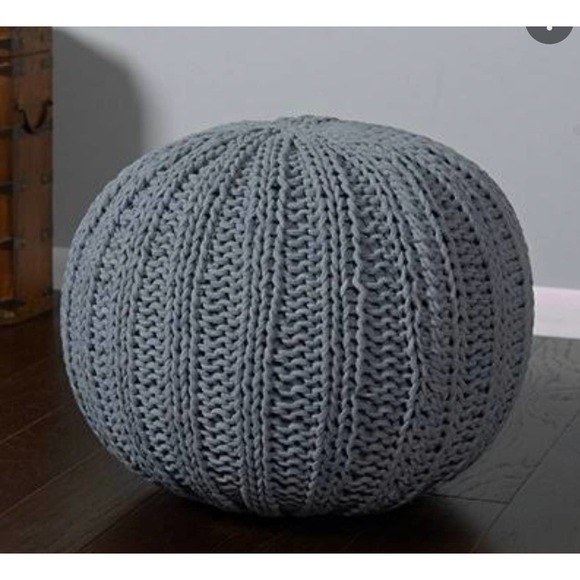 Pottery Barn Other - 17. Pottery Barn Aluminum Cable Knit Pouf